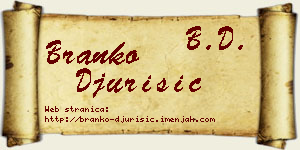 Branko Đurišić vizit kartica